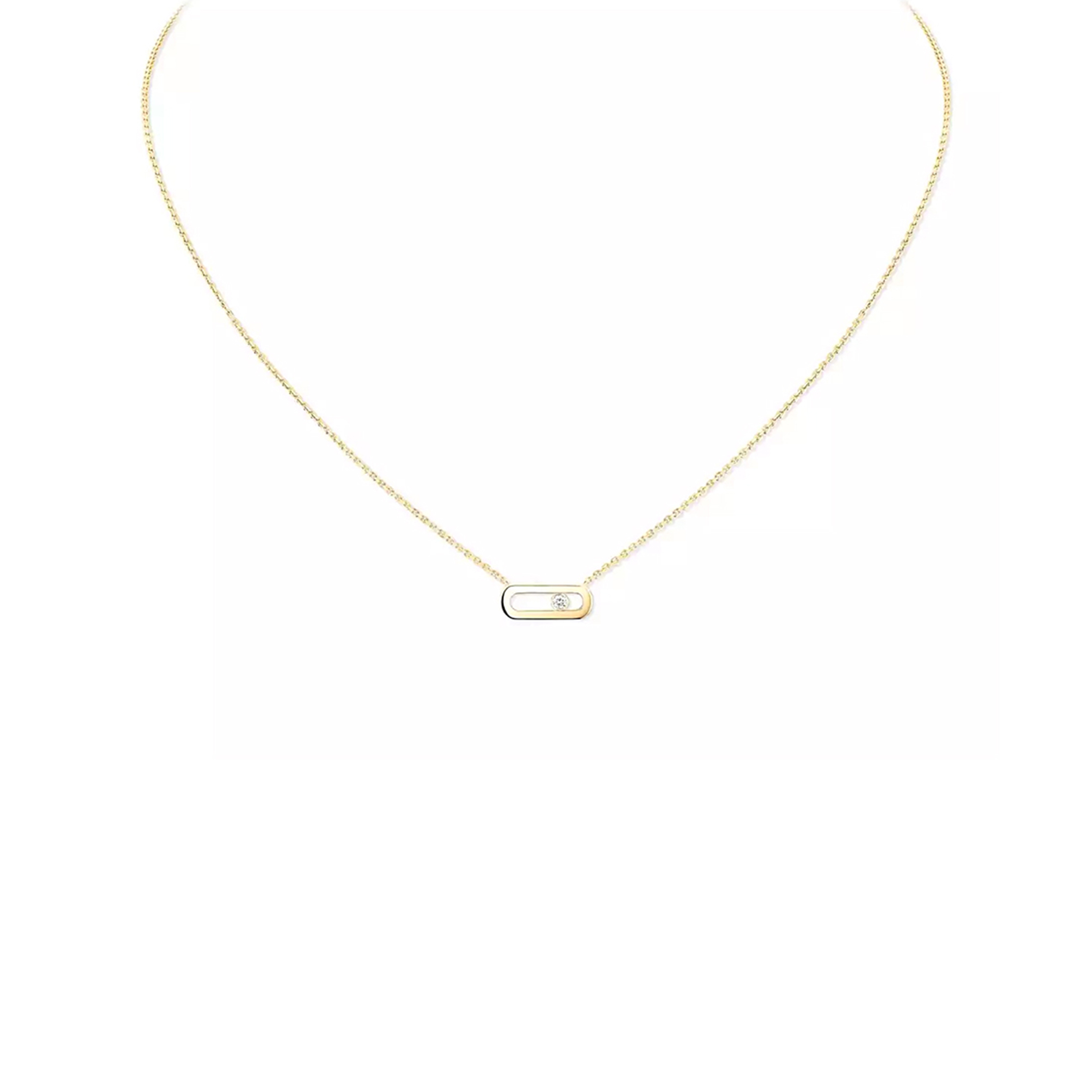 Mes1kaa move uno necklace yellow gold d1am0nd necklace 14613-yg